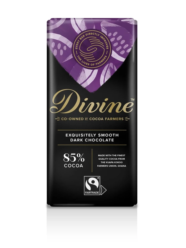 Divine 85% Cocoa Dark Chocolate 15 x 90g Bars – Fairtrade Dark Chocolate – Smooth Rich Flavour – Ethical Premium Chocolate