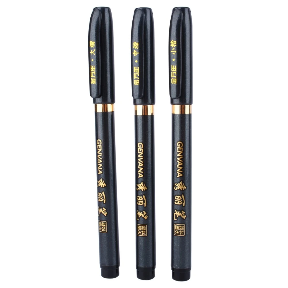 DeWin Calligraphy Pen, Ink Pen Brush Shodo Chinese Calligraphy, Writing Drawing Craft 3 Pcs