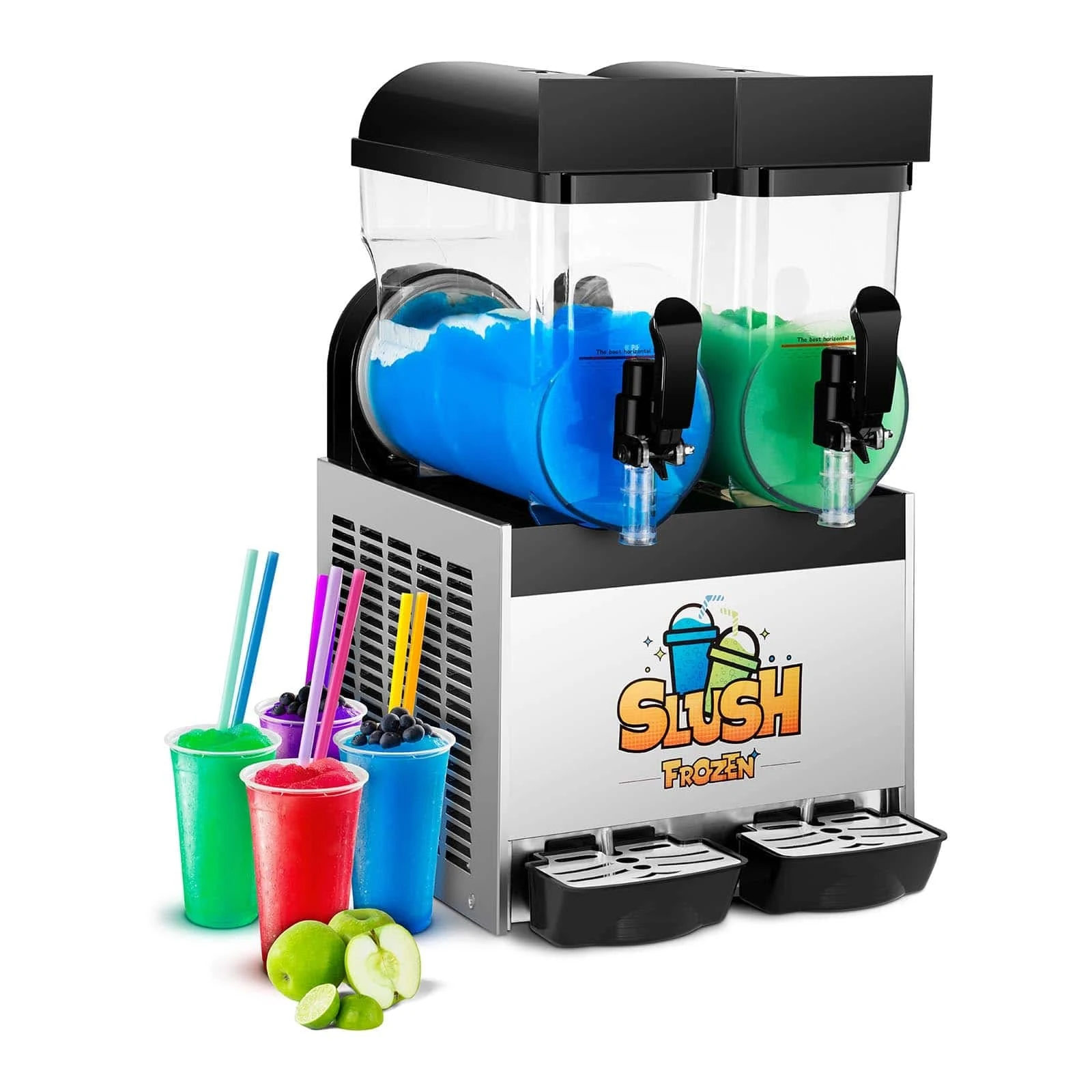 Royal Catering Slush Puppy Machine RCSL 2/15 (2 x 12 L, 770 W, Temperature range -2 to -3 °C, BPA-free)