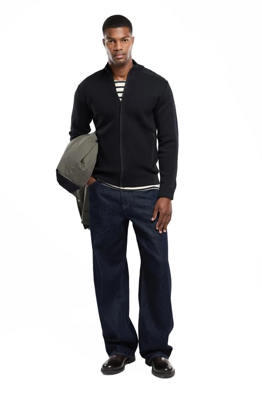 Armor Lux, Men's Carnac Cardigan, (010 Black 010 Black), XX-Large - Image 1