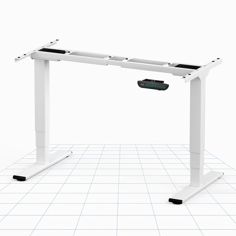 FLEXISPOT Standing Desk Dual Motors，Sit Stand Desk Height Adjustable Desk Stand Up Desk Electric Standing Desk with Memory Smart Pannel Large Lifting Range EC5 Series (White Frame Only，3 stages)