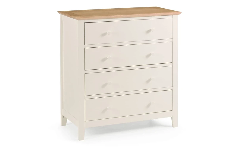 Julian Bowen Salerno 4 Drawer Chest, Ivory/Oak