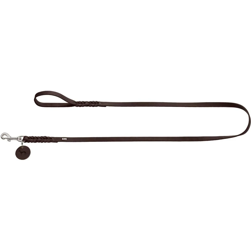 HUNTER Leash Solid Education, 16/150 Soft genuine cow leather, dark brown