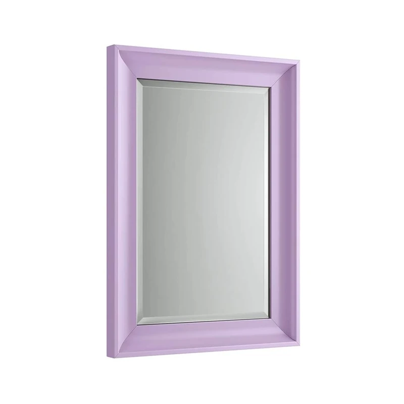 iBathUK Revix Wall Mounted Framed Bathroom Mirror, Modern Rectangular Portrait or Landscape Design Copper-Free Silver Mirror with MDF Frame in Purple, 700 x 500mm