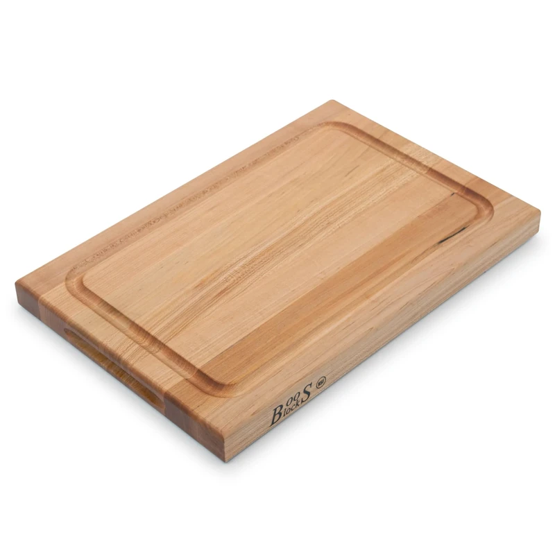 Boos Block Pro Chef-Groove - BBQ Chopping Board - Meat Carving Board - Chopping Block - North American Hard Maple Hardwood - Butchers Block Chopping Board - 20 x 15 x 1.5 Inches