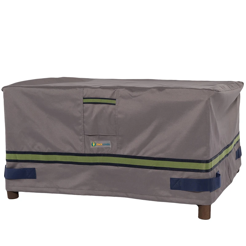 Duck Covers Soteria RainProof 52 in. Rectangular Patio Ottoman/Side Table Cover