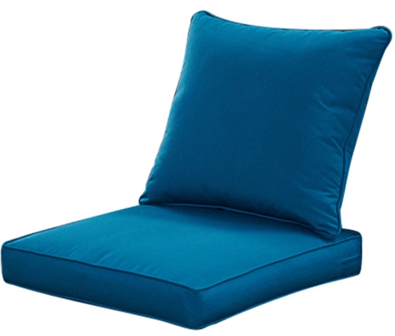 QILLOWAY Outdoor/Indoor Patio Furniture Deep Seat Olefin Fabric Cushions, All Weather High Back Chair Sofa Cushion,Peacock Blue