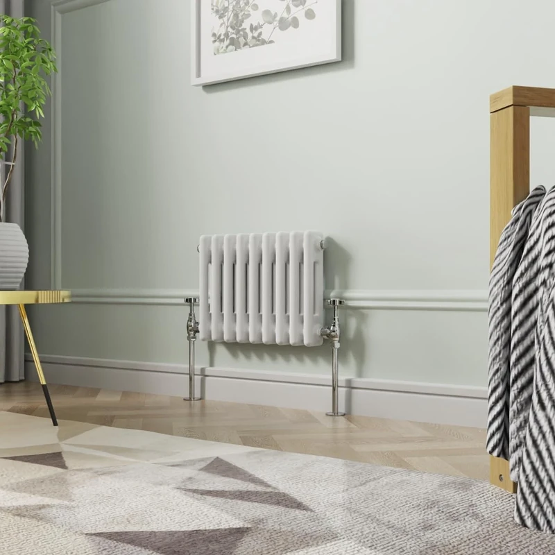 NRG 300 X 425 mm Gloss White Horizontal Cast Iron Radiator Double Panel