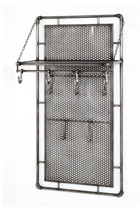 HAKU Mobel Wardrobe Anthracite, Metal - Size: W 60 cm X H 120 cm X D 35 cm, Style: Industrial