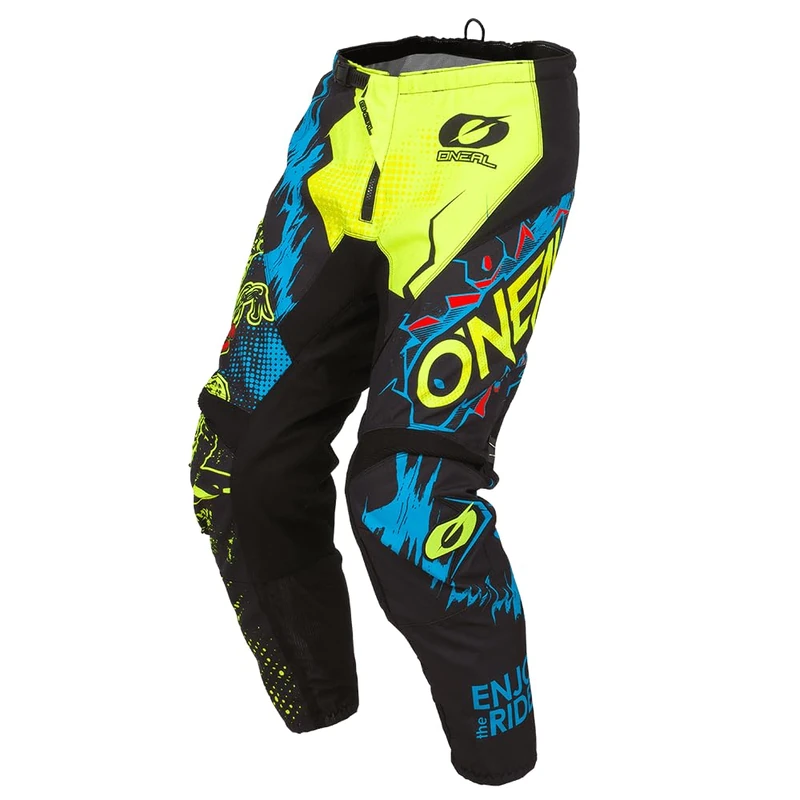 O'NEAL | Motocross-Pants | MX Enduro Motorcycle | Breathable, ergonomically pre-Shaped Legs, Protection and Stretch Inserts | Element Pants Villain | Adult | Neon-Yellow | Size 42