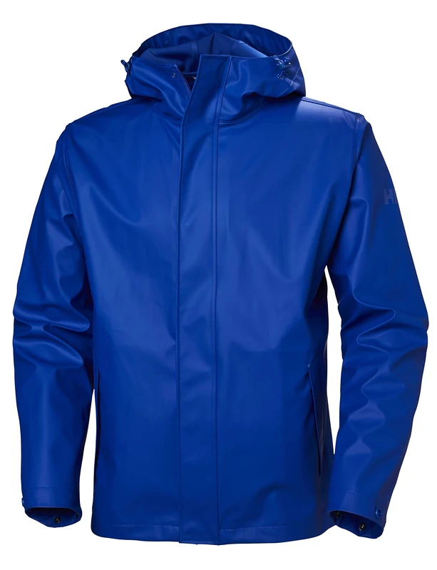Helly Hansen Men's Moss Hooded Waterproof Windproof Raincoat Jacket, 563 Olympian Blue, Small