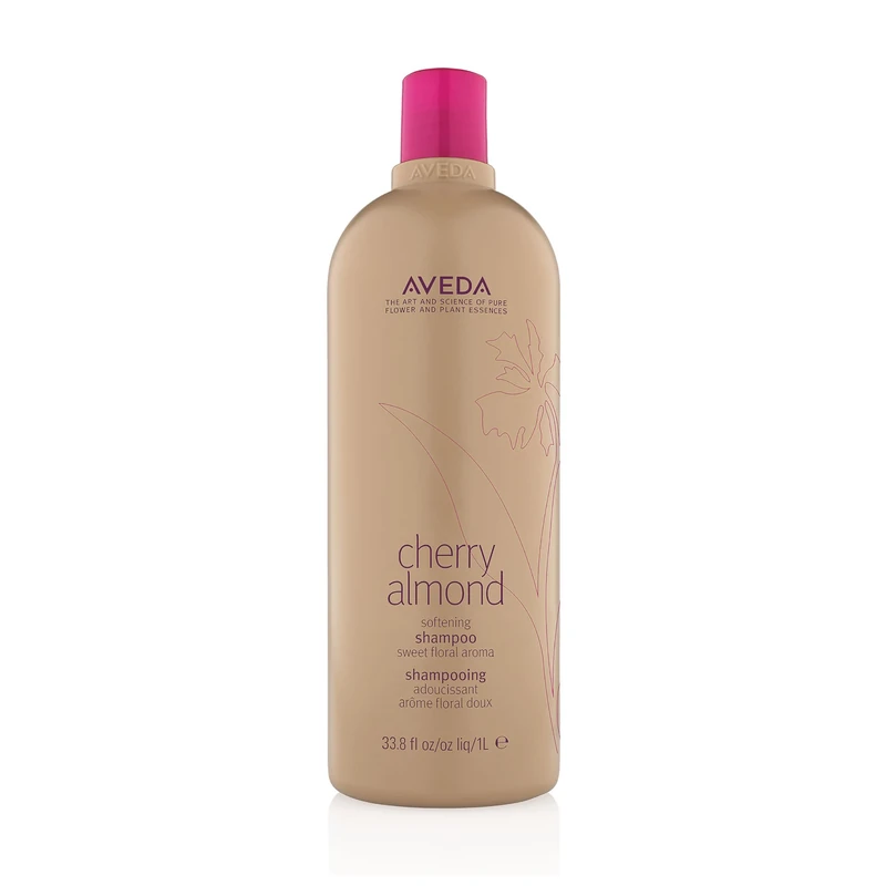 Aveda Cherry Almond Softening Shampoo | Gentle Daily Hair Shampoo | for Normal to Dry Hair | 97% Naturally Derived* | Silicone Free | Iconic Cherry Almond Aroma of Tonka, Orange, Ylang Ylang, 1000ml