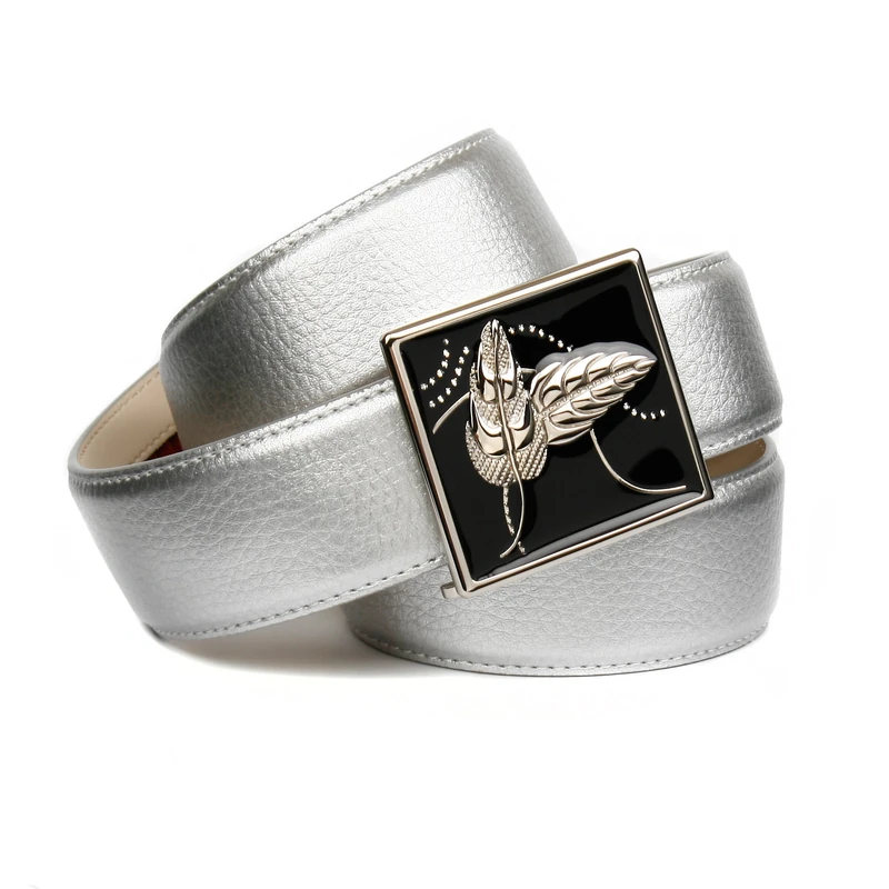 Anthoni Crown Women's B1LTS Belt, Silver (Silver 015), M