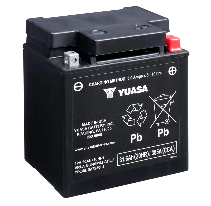 Yuasa YIX30L-PW 12V 400 CCA High Performance Maintenance Free VRLA Motorbike Battery