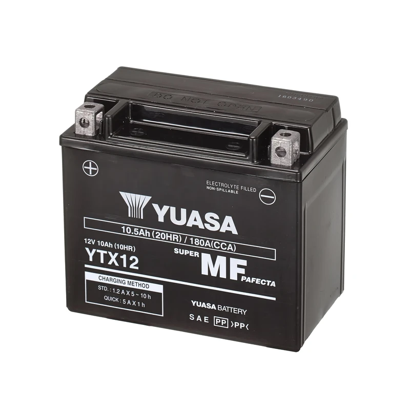 Yuasa YTX12 12V 180 CCA Maintenance Free VRLA AGM Motorbike Battery