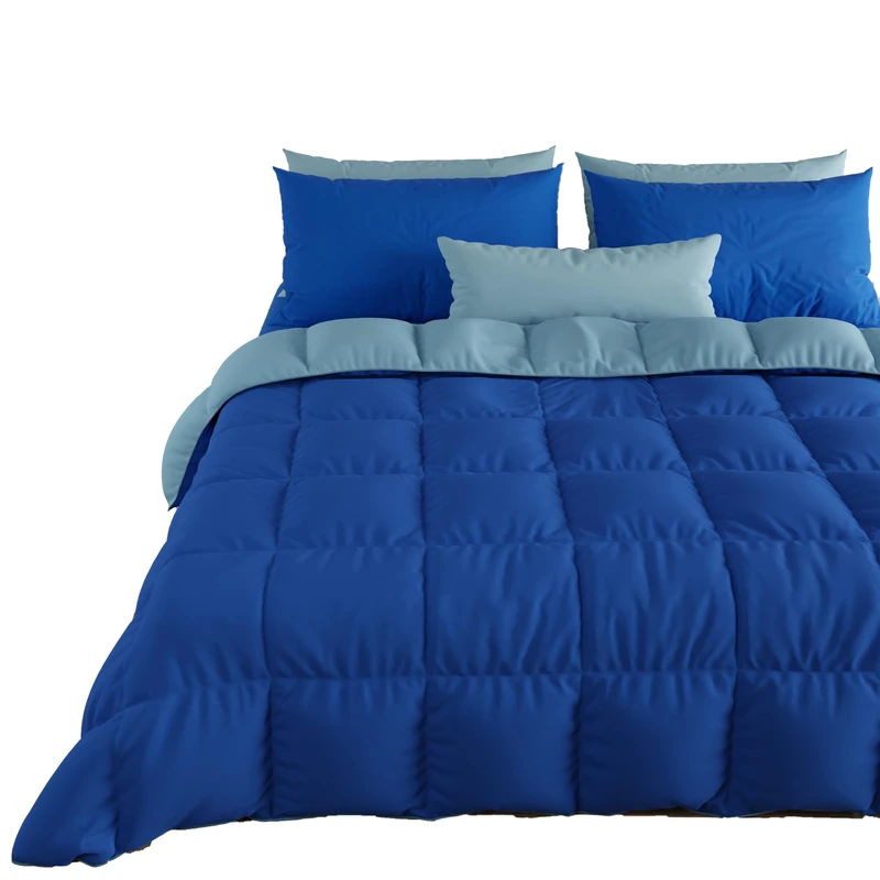 PETTI Artigiani Italiani, Quilts, Warm and Soft Comforter, Microfiber Duvet, 100% Made in Italy, Microfibre, Blue, Small Double (220x260 cm)