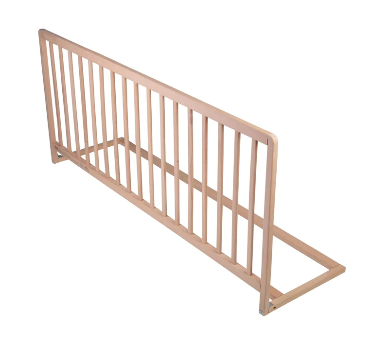 Safetots Extra Wide Extra Tall Wooden Bed Guard, Natural, 60cm High x 140cm Wide, Toddler Bedrail for Safety, Secure Child Bed Rail, Pre-Assembled, Easy Installation