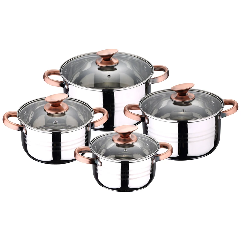 SAN IGNACIO Cookware, Stainless Steel, 8 Pieces Bateria copper