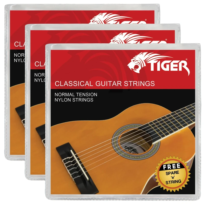 TIGER CGS-3-NY Classical Guitar Strings - Pack of 3 Sets