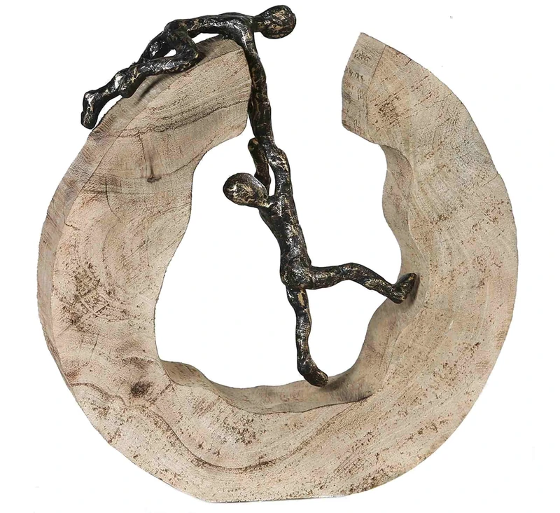 Casablanca modernes Design Sculpture, Aluminium Wood, Natural, Höhe 30 cm - Image 1