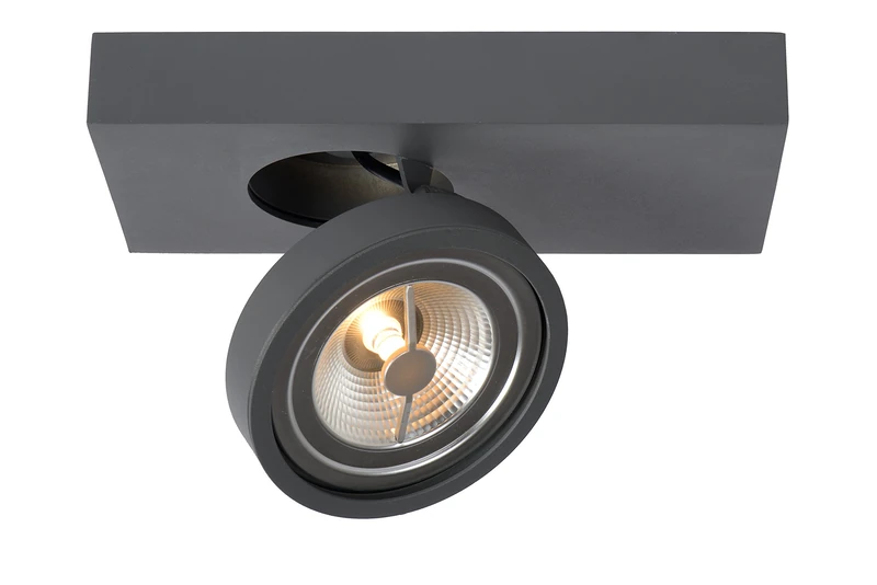 Lucide Ceiling Spotlight, Aluminum, G53 (AR111), 10 W, Grey - Image 1