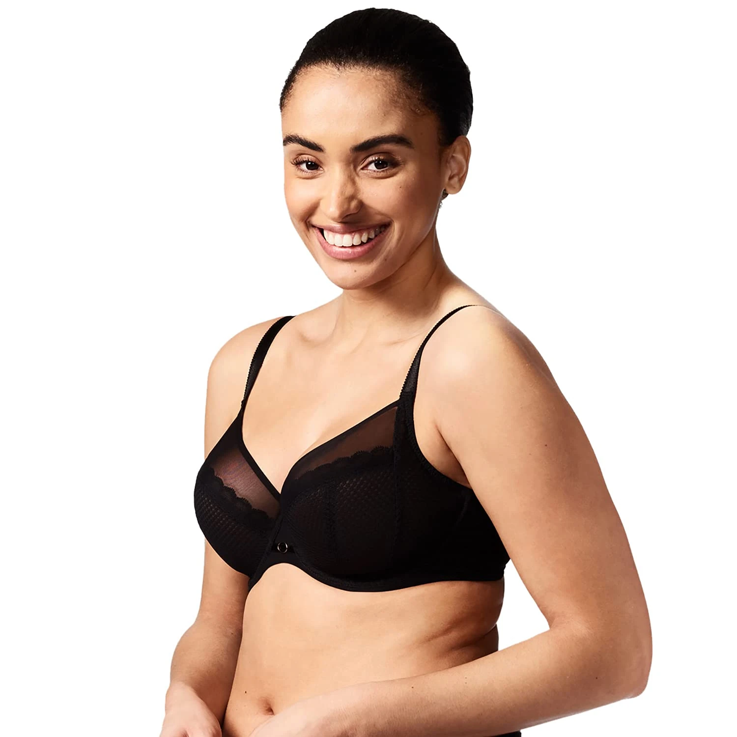 Chantelle Women's Parisian Allure Unlined Plunge Bra Full Coverage, Black, 32G