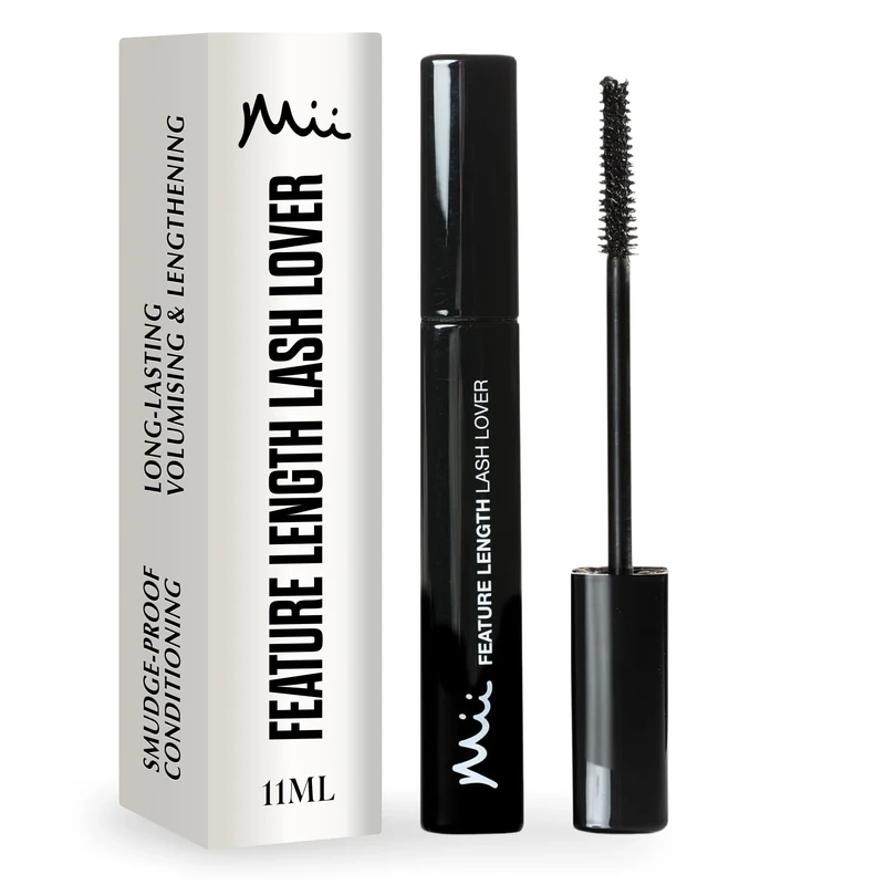 Mii Cosmetics Mascara Black, Feature Length Lash Lover, Smudge Proof, Defining, Conditioning, Volumising and Lengthening, Long Lasting, Vegan