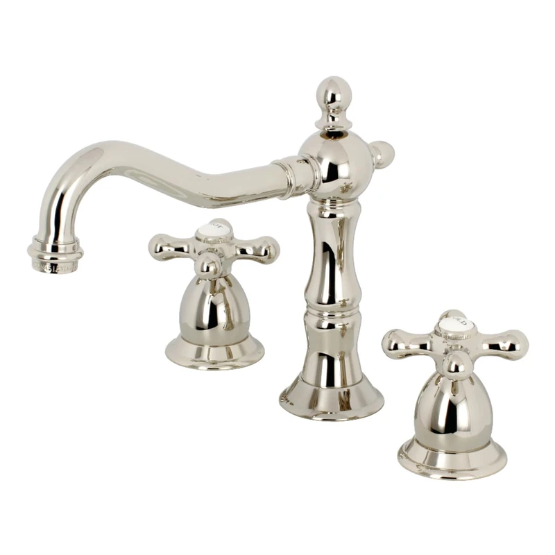 Kingston Brass KS1976AX Heritage 8" Widespread Lavatory Faucet, Polished Nickel