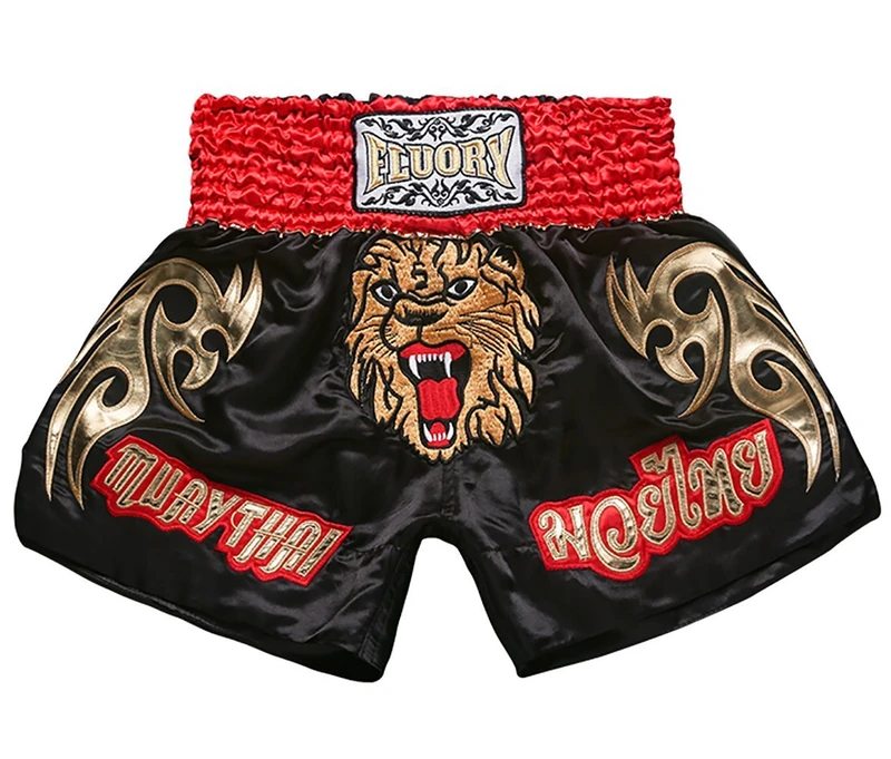FLUORY Muay Thai Fight Shorts - MMA Training Clothing for Martial Arts, Kickboxing, Grappling