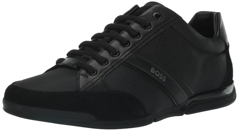 BOSS Men's Saturn Profile Low Top Sneaker, Black, 11 UK