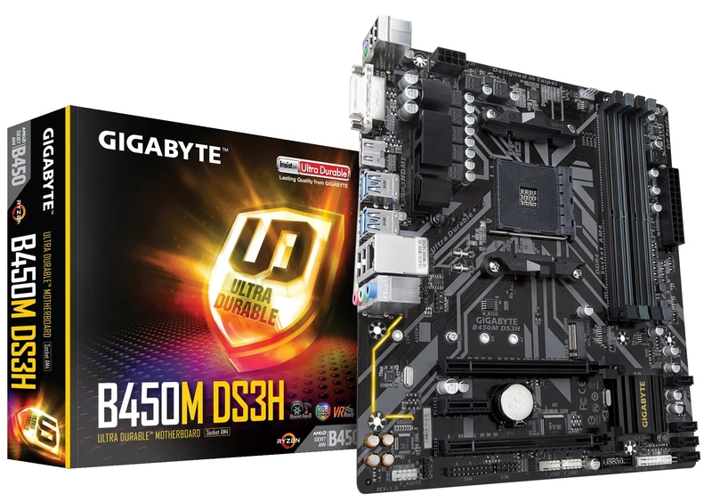 Gigabyte AMD B450 Ultra Durable Motherboard with Realtek® GbE LAN with cFosSpeed, PCIe Gen3 x4 M.2, 7-colors RGB LED Strips Support, Anti-Sulfur Resistor, CEC 2019 ready