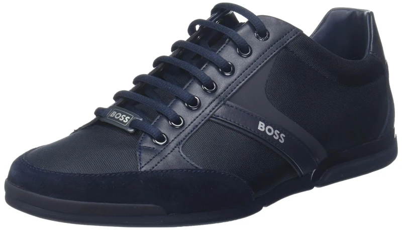 BOSS Men's Saturn Profile Low Top Sneaker, Dark Blue, 11 UK