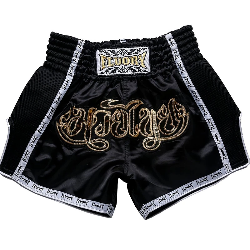 FLUORY Muay Thai Fight Shorts - MMA Training Clothing for Martial Arts, Kickboxing & Grappling