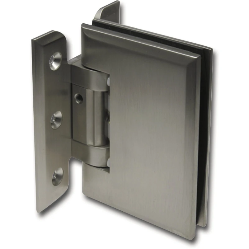 Chalet-PT Swing Door Fitting Glass Wall with Lock. 90° Stainless Steel Effect - Image 1