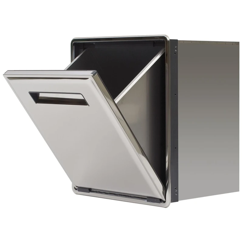 Rieber AU131 Rubbish Bin with Fire Protection Lid for Installation in Bar Counters 38 L Stainless Steel
