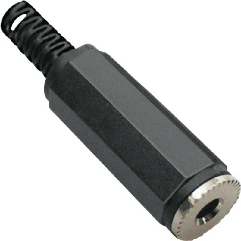TRU COMPONENTS TC-2517002 Jack Connector 3.5 mm Female Straight Number of Poles 2 Mono Black - Image 1