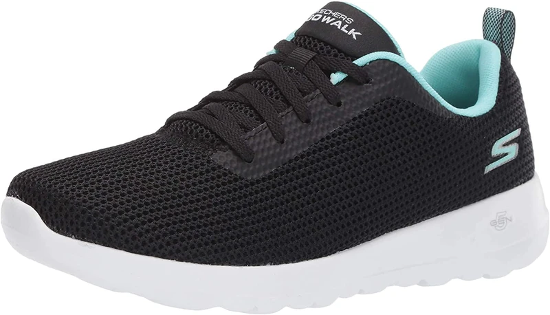 Skechers Women's Go Walk Joy-15641 Sneaker, Black/Aqua, 6 UK