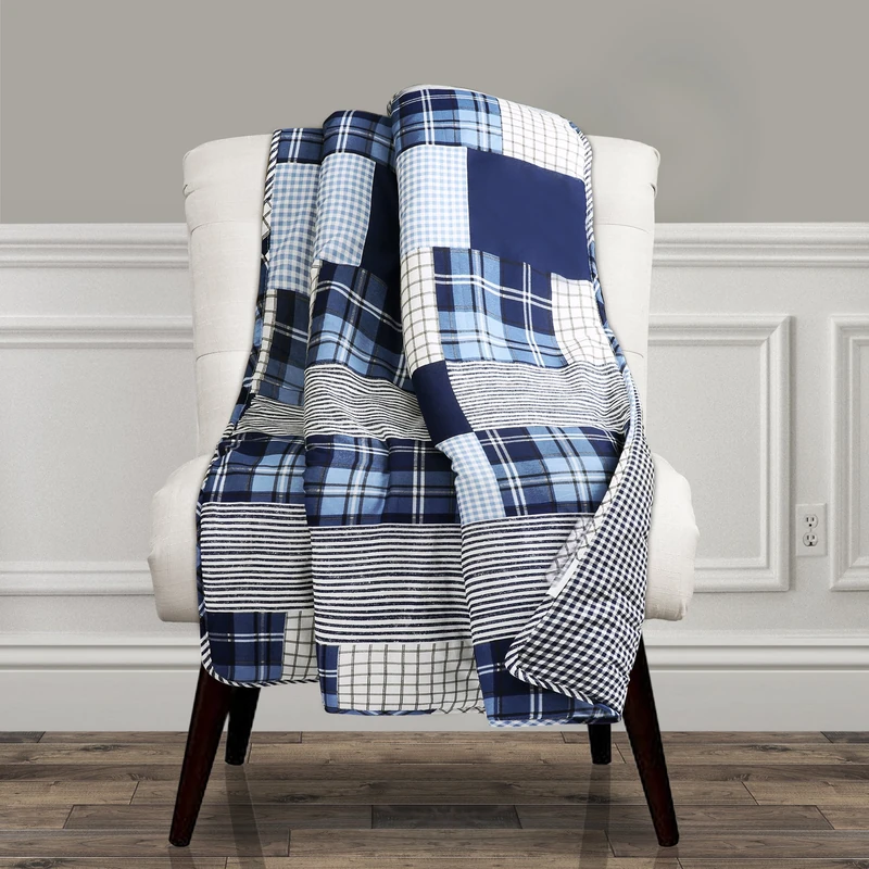 Lush Decor Throw, Blue, 60 Inches x 50 Inches - Image 1