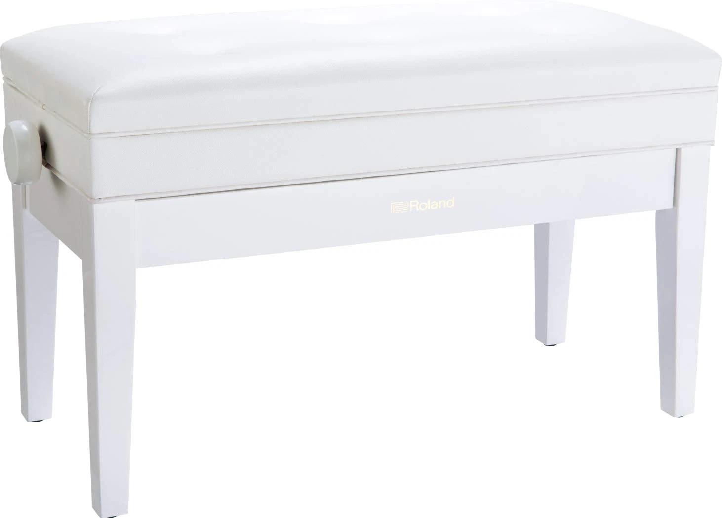 Roland Duet Size Piano Bench in Satin White with vinyl seat - RPB-D400WH