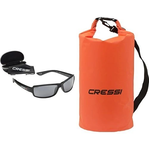 Cressi Ninja Floating, Sunglasses Sport Mens, Polarized Lenses with Waterproof Dry Teck Bag, Orange, 20 Litre