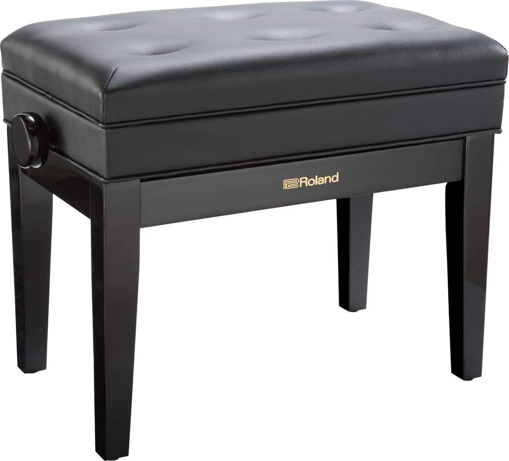 ROLAND,1 Rpb-400Pe Piano Bench with Cushioned Vinyl Seat, Polished Ebony