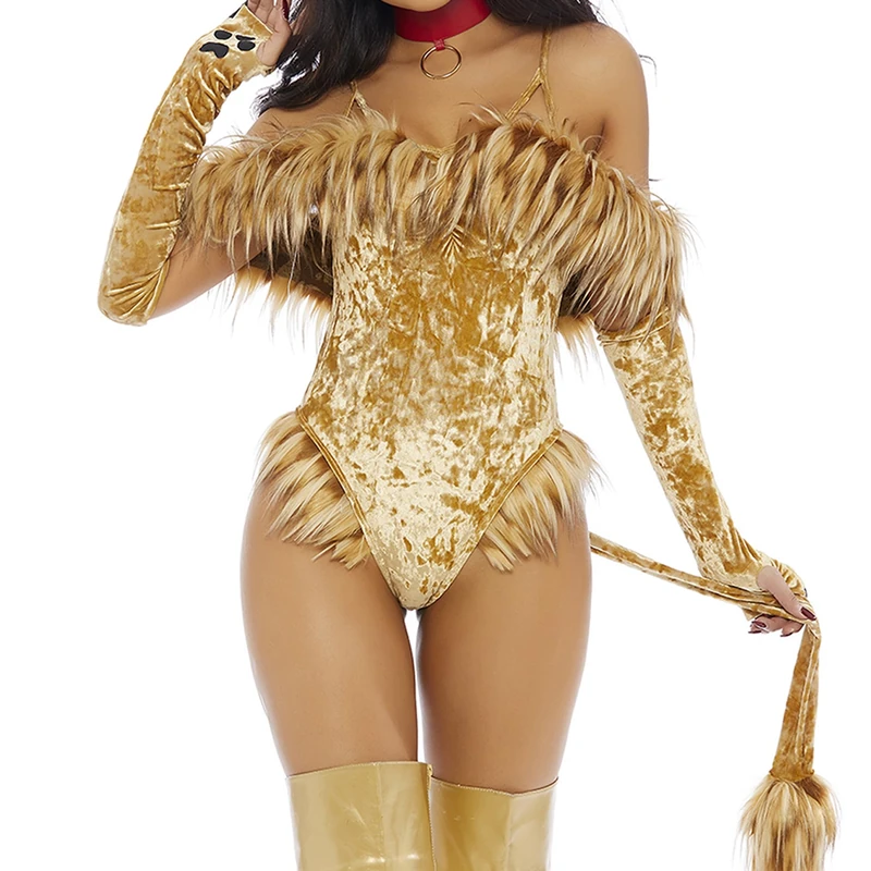 Forplay 558760 A Scaredy Lion Sexy Movie Character Costume Cowardly Adult Sized, Tan, L/XL - Image 1