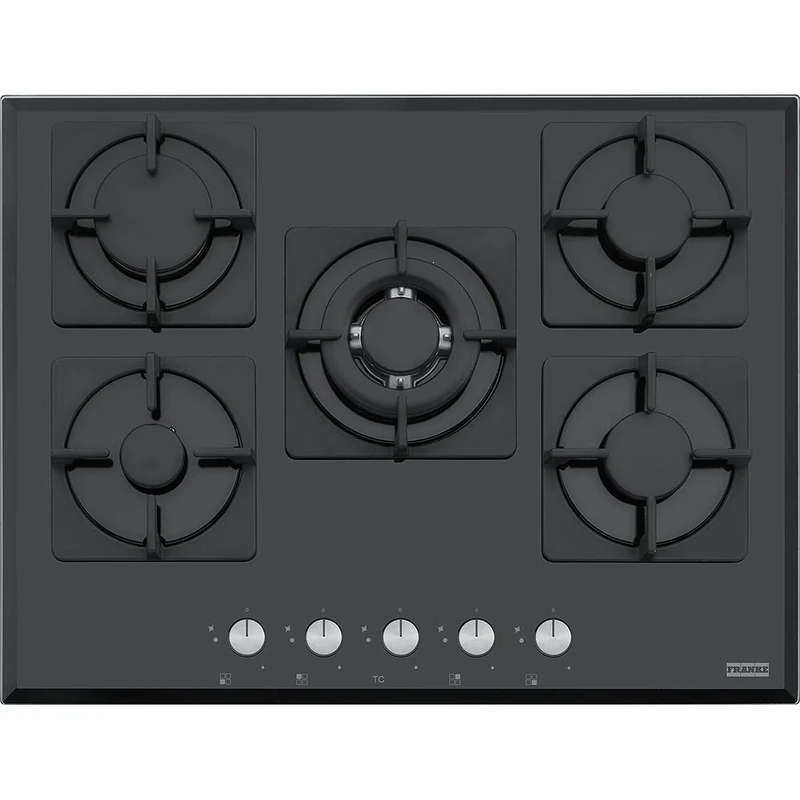 Franke FHNS 705 4G TC BK C built-in Gas hob Black – Plate (Built-in, Gas Hob, Glass, Black, Cast Iron, 1000 W)