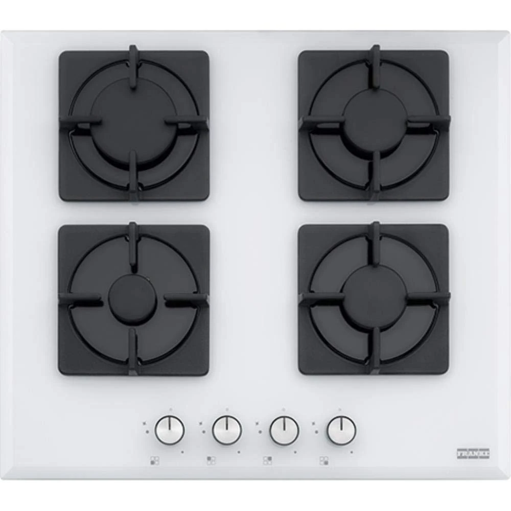 Franke fhns 604 4 G wh C White Built-in Gas Hob – Plate (Built-in, Gas Hob, Glass, White, Cast Iron, 1000 W)