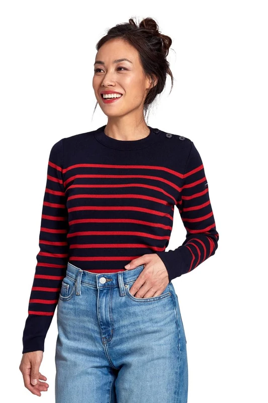 Armor Lux Women's Pull Marin Briac Femme Sweater, Multicolore (Ii9 Rich Navy/Braise Ii9), L