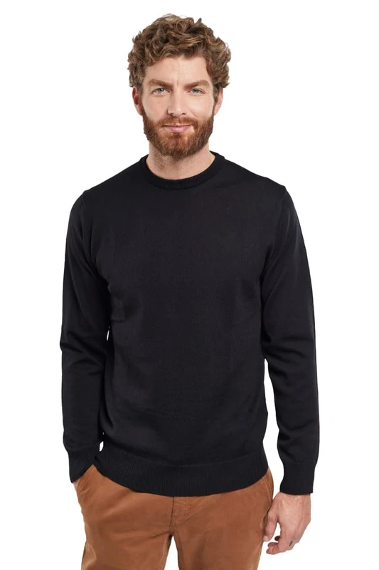 Armor Lux Men's Crew Neck Damgan Merino Wool Jumper, Black (010 Black 010 Black), Large