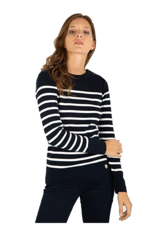 Armor Lux Women's Pull Marin groix Héritage Femme Jumper Not Applicable, Blue (3jc Rich Navy/Milk 3jc), 10 (Manufacturer Size: 1) - Image 1