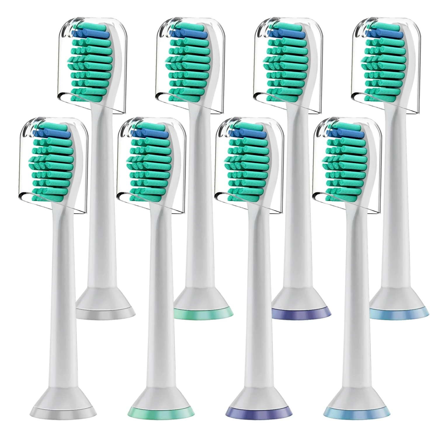 Derffin Replacement Brush Heads, Compatible with Philips Sonicare Electric Toothbrushes, Classic Toothbrush Heads HX6014, Fit The Models of HX3/HX6/HX9/HX8/HX7 Series (8 Pack in White)