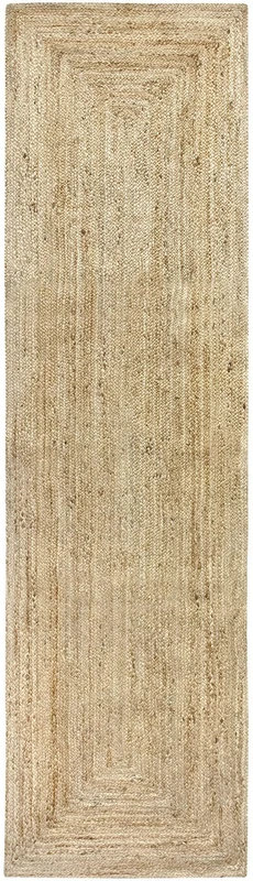 HAMID Jute Alhambra natural colour rug – 100% jute fibre (80 x 300 cm).