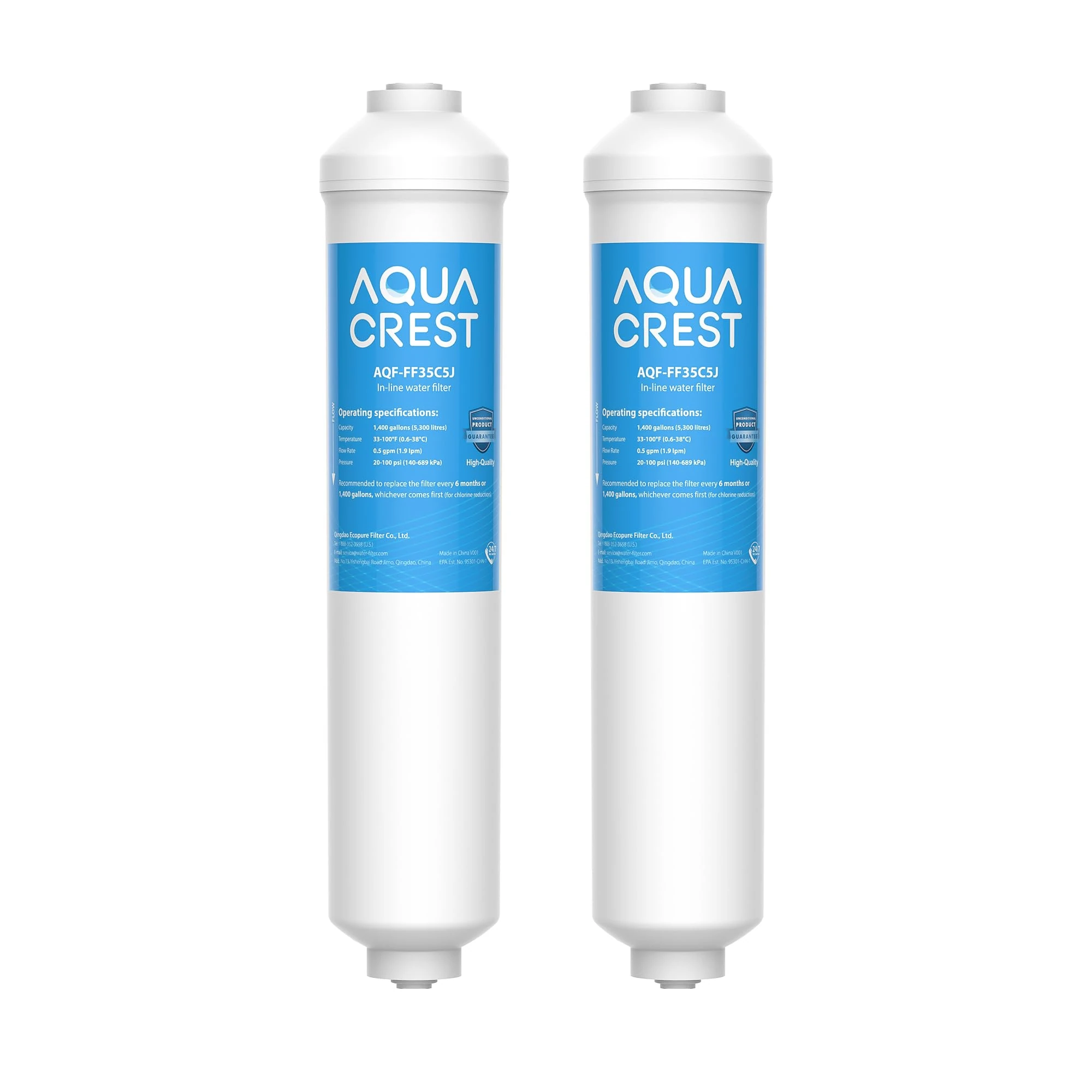 2X AQUACREST FF35C5J Fridge Freezer Water Filter, Replacement for Samsung (ONLY External) DA29-10105J DA99-02131B HAFEX/EXP American Style DA2010CB (2)